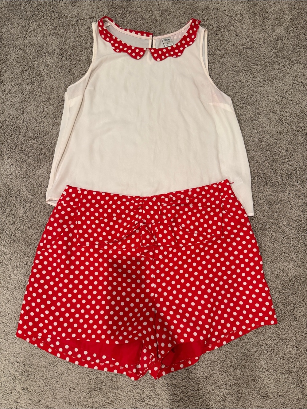 LC Lauren Conrad Red Polka Dot Shorts with Cream Tank